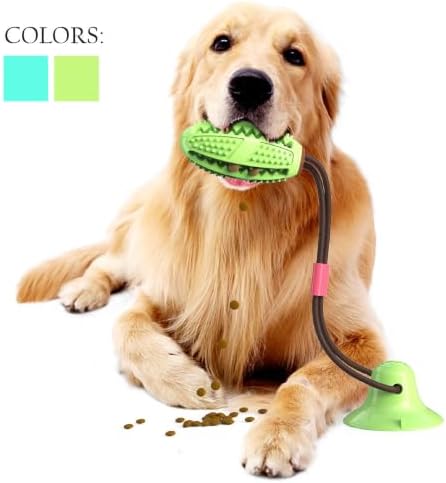 Pet Life ® 'Grip N' Play' Glass or Surface Suction Gripping Rope and Treat Dispensing Dental Football Interactive Dog Toy