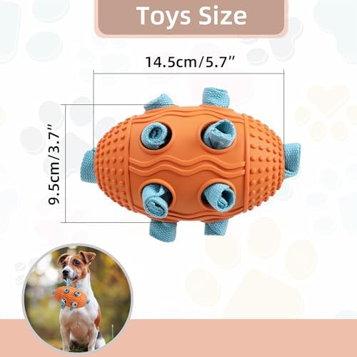 Interactive Dog Toy, Food Dispensing Puzzle Toy for Boredom Relief (Orange)