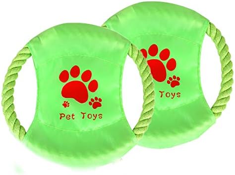 Dog Toys Flying Disc Rope Toy Chew Toys 2 Pack for Dogs Flying Discs Training Cotton Rope-Dog Toy Pack Set DT1-2P