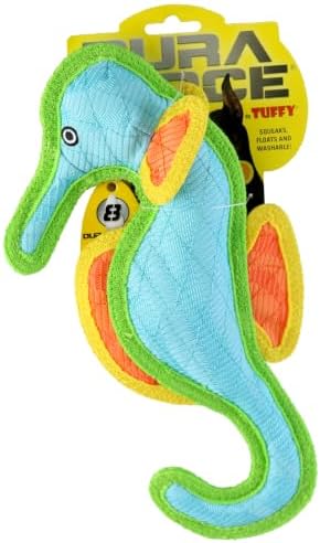 Tuffy® - DuraForce® : Seahorse Dog Toy: Ultra Durable Plush Toy with Multiple Layers & Reinforced Seams, Washable and Floats, DuraForce® Construction