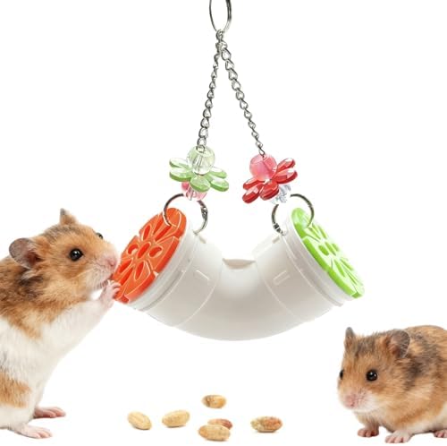 Rat Enrichment Toys, Hanging Tube Mice Treat Dispenser, Slow Feeder