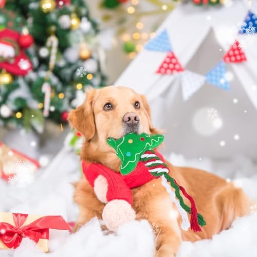 PUPTECK Christmas Dog Squeaky Chew Toys 3 Pack