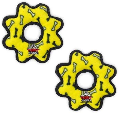 TUFFY® : 2 Pack Gear Ring Dog Toy: Ultra Durable Plush Toy with Multiple Layers & Reinforced Seams, Washable and Floats, Original Construction