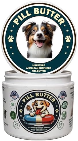 Peanut Butter Dog Pill Wrap - Mini American Shepherd Label
