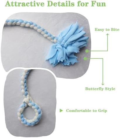 Braided Fleece Dog Tug Toy, Interactive Dog Tug of War Rope, Blue