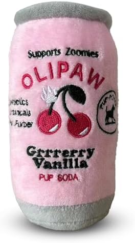 Olipaw Grrrerry Vanilla – Luxurious Parody Plush Dog Toy with Squeaker, Premium Fabric, Embroidered Details, Designer-Inspired Chew Toy, Fun Gift for Small Dogs & Dog Lovers