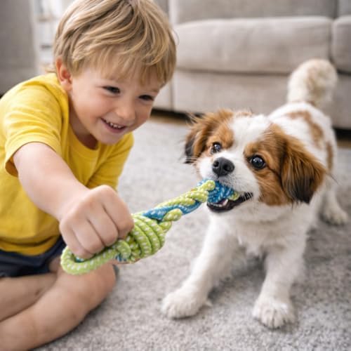 6 Pack Rope Toys for Dogs Aggressive Chewers, Prevents Boredom and Dental Cleaning for All Dog Sizes, Cotton Dog Tug Rope Toy for Instinctual Play, Exercise, and Training