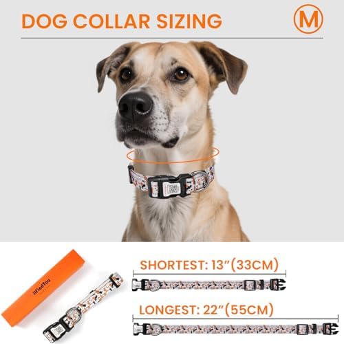 Personalized Dog Collar with QR Code Dog Tag, Camo Green M