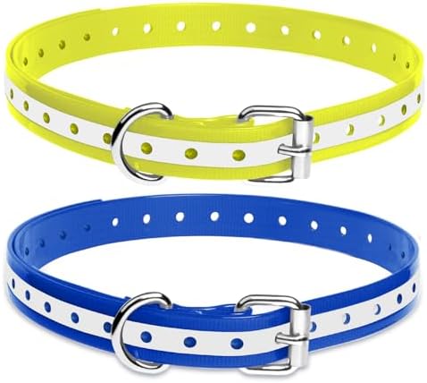 Shock Collar Replacement Strap for Most of Training Collar, 3/4 Inch Dog Collar Replacement for Wireless Fence and Bark, Adjustable Waterproof TPU Collar Strap - 2 Pack