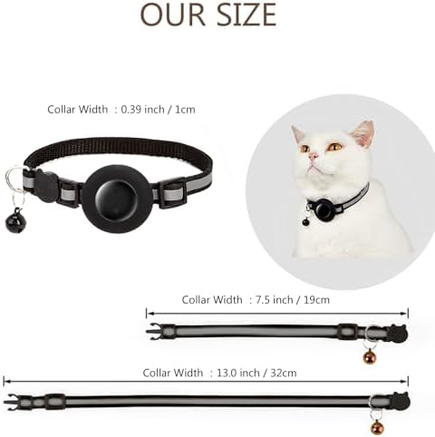 Cat Tracker GPS Collar for Cats (Only iOS) Electronic Pet Locator for iOS Waterproof Apple Find My Compatible No Monthly Fee Small to Large Cats Tracking Smart Collar Advanced Pet Tracking Solution