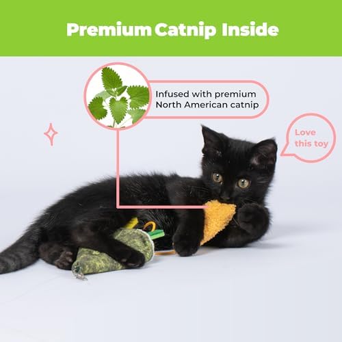 Best Pet Supplies Catify Interactive Cat Toy with Catnip - Sushi Rolls Set