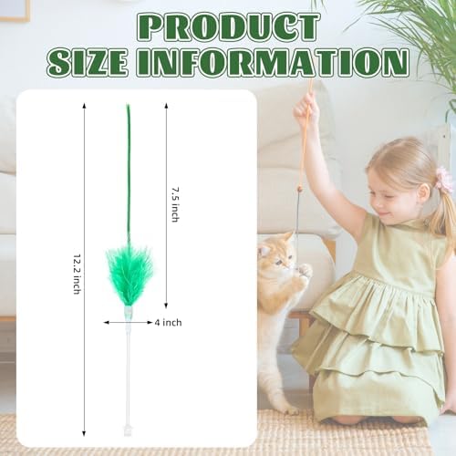 Lewtemi 9 Pcs Cat Toy Replacement Feather Wands Bulk for Hide and Seek Replacement Moving Feather Sticks Refill Cats Interactive Toys Indoor for Indoor Kitten(pc-8)