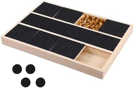 Dog Nail Scratching Board, Dog Nail File Toy for Nails with Treat Box, Puppy Claw Grooming Tool with Treat Drawer, Dog Nail Scratch Pad for Dog Cat Claw Care (6 grids)