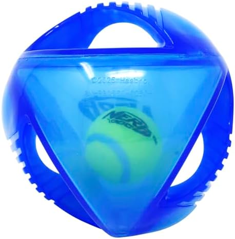 Nerf Dog 5.5in Translucent TPR Rumble Ball with Tri-Twist Handles -Blue