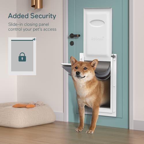 Baboni Dog Door for Door,Durable Plastic Frame,Large