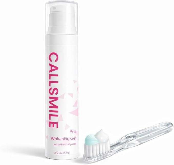 CALLSMILE Pro Whitening Gel - 4-6 Month Supply (2 oz) - Professional-Grade Hydrogen Peroxide Toothpaste Add-in - Up to 6 Shades Whiter in 30 Days - Easy Daily Use with Any Toothpaste