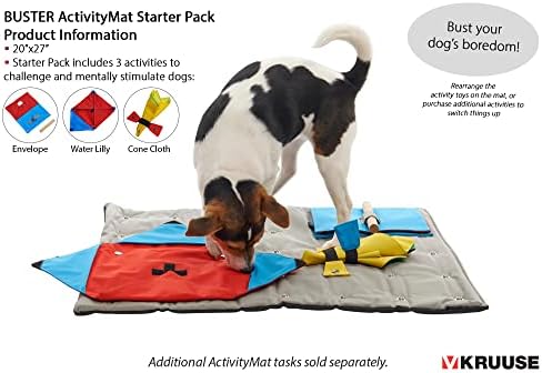 Kruuse Buster ActivityMat Starter Set – Interactive Dog Enrichment Puzzle Mat with 3 Activity Tasks – Mental Stimulation Training Toy for Dogs – Vet-Recommended Cognitive Toy for All Breeds