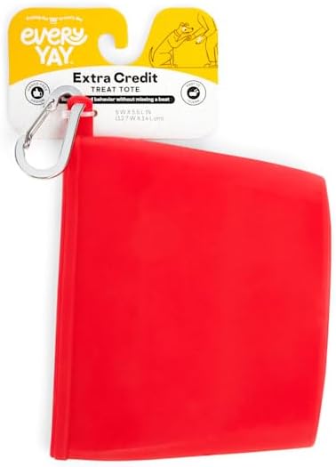 EveryYay Extra-Credit Red Silicone Treat Pouch for Dogs
