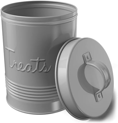 Amici Home Retro Treats Gray Canister, Grey-72, Large/72 oz, White