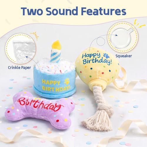 3-Pack Dog Birthday Toys