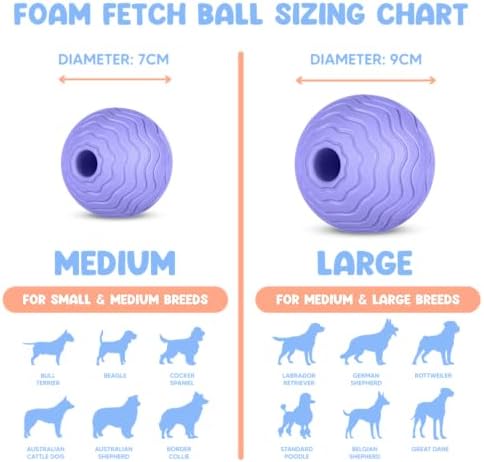 Foam Fetch Ball for Dogs – Durable EVA Foam Dog Ball, Interactive Chew Toy for Dogs, Lightweight Floating Ball for Water, Pool & Outdoor Fetch Games (Purple, Medium)