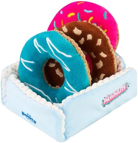 Donut Box Interactive Toy - Plush Interactive Food Shaped Parody Toy - Fetch Funny Cute Chew Toy - Cute Dog Gifts for Favorite Dog Birthday