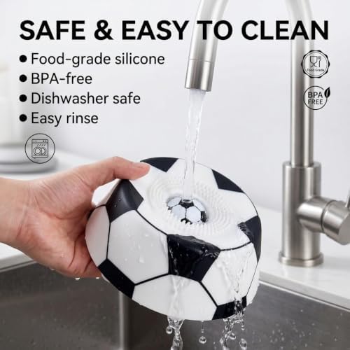 SAVAN IPA Slow Feeder Dog Bowls for Liquid with Rolling Ball, Interactive Lick Bowl Anti-Slip Slow Feeder for Wet Food, Water & Treats Lick Toy for Dogs Cats Large Medium Small (Black and White)