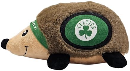 NBA Boston Celtics Plush Hedgehog Toy for Dogs & Cats, Cool Soft Pet Toy for Fun and Interactive Play, Dog Chew Toy with Squeaker, Licensed Hot Pet Toy