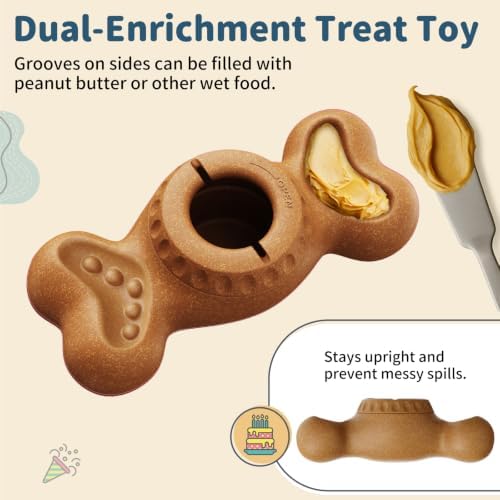 Enrichment Frozen Dog Treat Dispensing Interactive Chew Toy, Brown