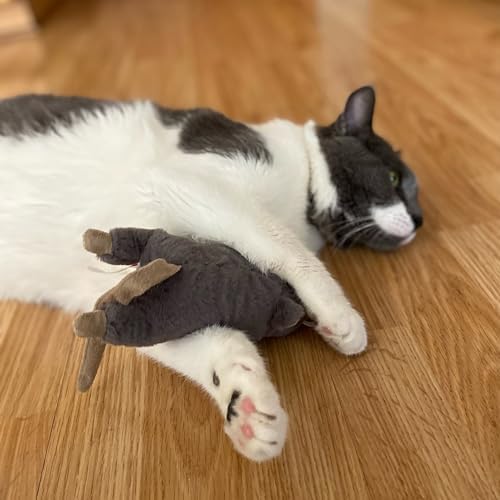 SPOT Big Mouse Bertha Cat Toy with Catnip – Lifelike Plush Mouse, Crinkle Sound, Large 7in Size, for Cuddling, Chasing, Playing – Assorted Colors
