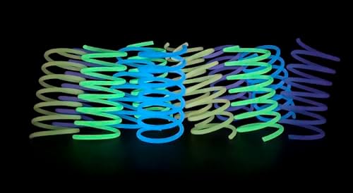 Fashion's Talk 12PCS Glow-in-The-Dark Springs Cat Toys for Indoor Cats,Jelly Color Interactive Play Kitten Toys for Chase and Exercise