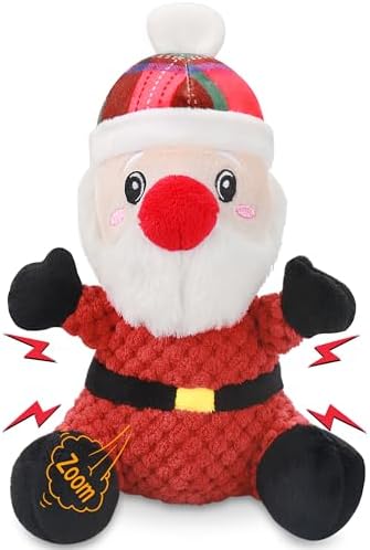 Newget Christmas Squeaky Dog Toys, Plush Dog Chew Toys with Crinkle Paper