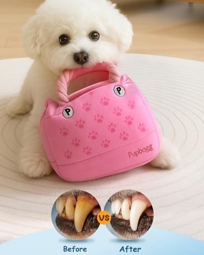 Swooflia Funny Plush Rope Dog Toy Squeaky - Bag Crinkle Interactive Stuffed Dog Toy for Puppies Medium Small Breed Dogs, Tug of War and Keep Them Busy, Cute Birthday Squeaky Plush Gift