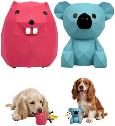 Deeow Soft Latex Dog Toys, Squeaky Puppy Teething Enrichment Toys 2''