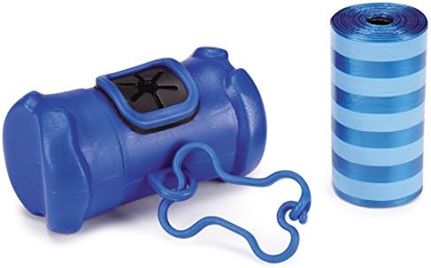 Clean Go Pet Bone Dog Waste Bag Holder, Clip and Two Rolls of Durable, Leakproof Black Plastic Poop Bags