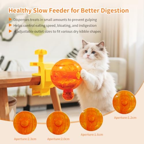 Clamp-On Dog Puzzle Toy, Treat Dispenser for Dogs & Cats