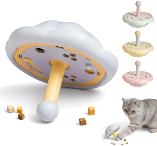 Cat Puzzle Feeder Toy, Adjustable Treat Dispenser, Blue