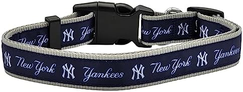 MLB New York Yankees Licensed PET COLLAR- Heavy-Duty, Strong, and Durable Dog Collar. Available in 29 Baseball Teams and 4 Sizes