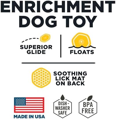 PROJECT HIVE ·PET COMPANY· Dog disc - Great for Fetch - Includes a Lick mat on Back - Floats in Water, Smooth Glide - Made in The USA (Unscented Yellow)