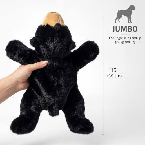 Playology Plush Bear Dog Toy - Squeaky Dog Toy - Jumbo, Blueberry Scent