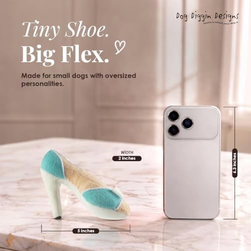Dog Diggin Designs Sniffany & Co Squeaky Plush Dog Shoe Toy | Luxury-Inspired Parody Designer Heel with Built-in Squeaker, Soft Plush Fashion Dog Toy – High Heel Essentials