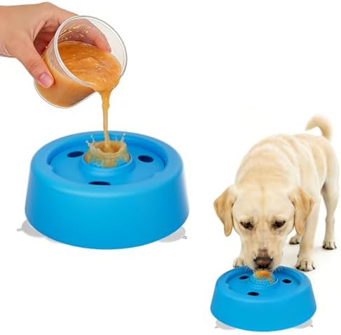 Slow Feeder Dog Bowls,Anti-Splash & Anti-Slip, Interactive Dog Licking Toy for Boredom Relief, Detachable & Durable, Suitable for All Dog Sizes, for Dog Lick Ball Bowl for Wet Food