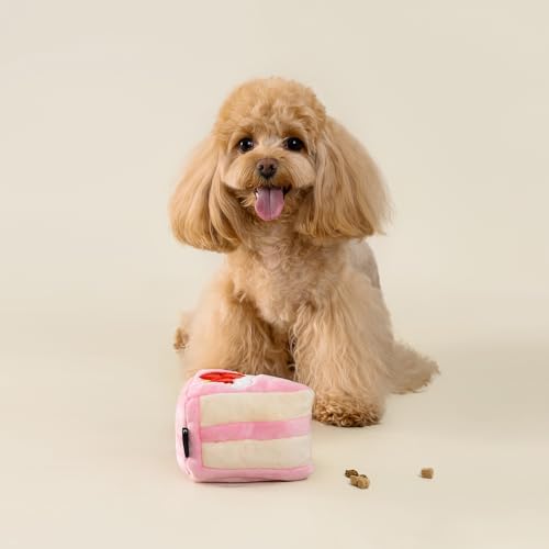 CHEWFFON Dog Interactive Toy, Snuffle Strawberry Cake for Enrichment