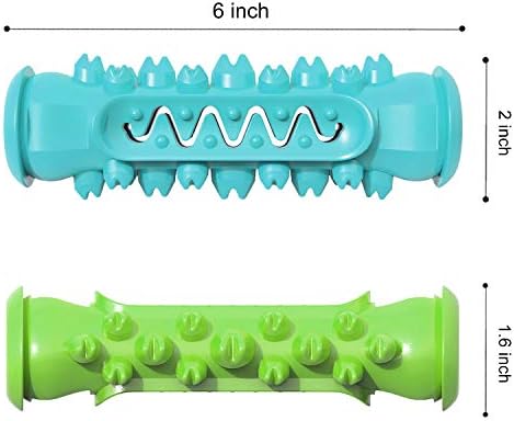 Guardians Dog Chew Toys for Aggressive Chewers, Dog Toothbrush Care Cleaning Stick, Puppy Toothing Chew Toy for Small Middle Pets (Blue+Green)