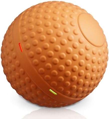 SNOYWEN Smart Interactive Dog Toy, Automatic Moving Bouncing Rolling Ball, Food-Grade Rubber Material IPX7 Waterproof Active Ball for Medium and Large Dogs (Orange)
