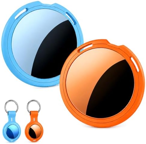 2 Pack Tracker Tags Finder Apple Find My MFi Certified Waterproof iOS Only | Bluetooth Air Smart Tags Item Finder Locator Worldwide Tracking for Key Pets Wallet Backpack Dogs Luggage Replaceable Battery