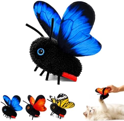 Smart Sensing Flapping Butterfly Toy Interactive Cat Teaser Toy，1pc A