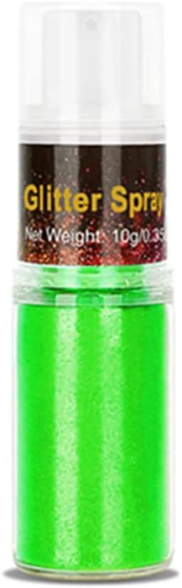 Go Ho UV Green Hair and Body Glitter Spray,St Patricks Day Accessories,UV Effect Glitter Powder Makeup for Hair/Body/Clothes,Dry Loose Sparkle Powder Festival Makeup,10g