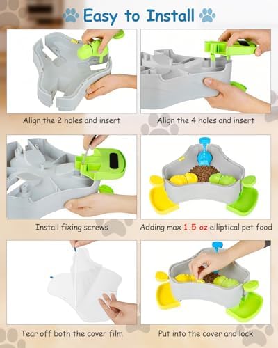 Dog Puzzle Toy, 3-in-1 Interactive Dog Puzzle Toys Press-Type Dog Treat Dispenser Toy Dog Enrichment Toy No-Slip Slow Feeder Interactive Brain Training Toys for Smart Dog Cats, 3 Colors