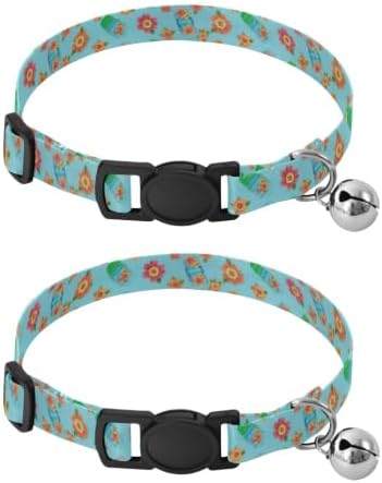 Colorful Flip Flops Kitten Collar 2 Pack Adjustable Pet Collar Length 10.6" to 17.1"